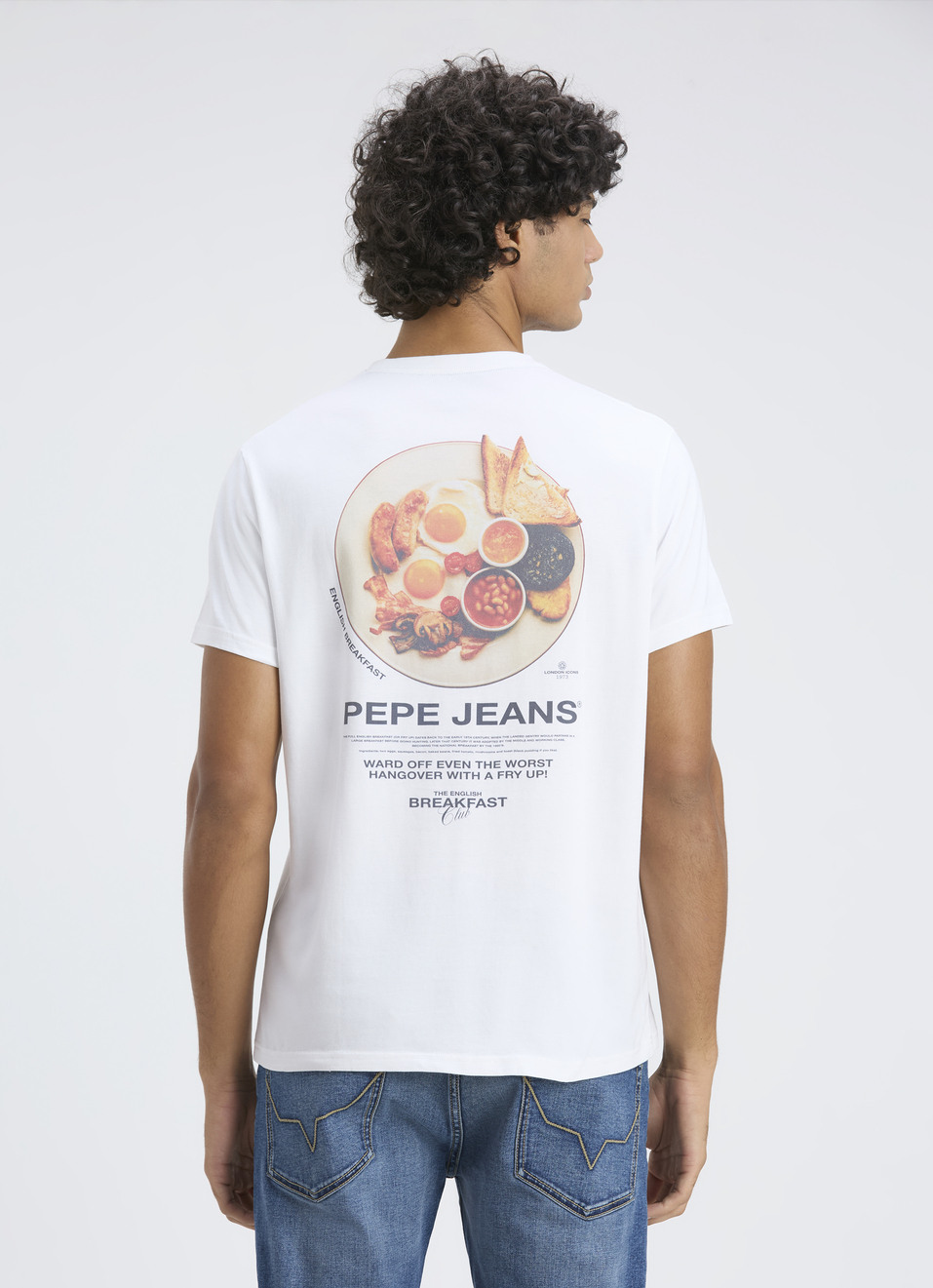 Men White Back Graphic Print T-shirt, , large image number 2
