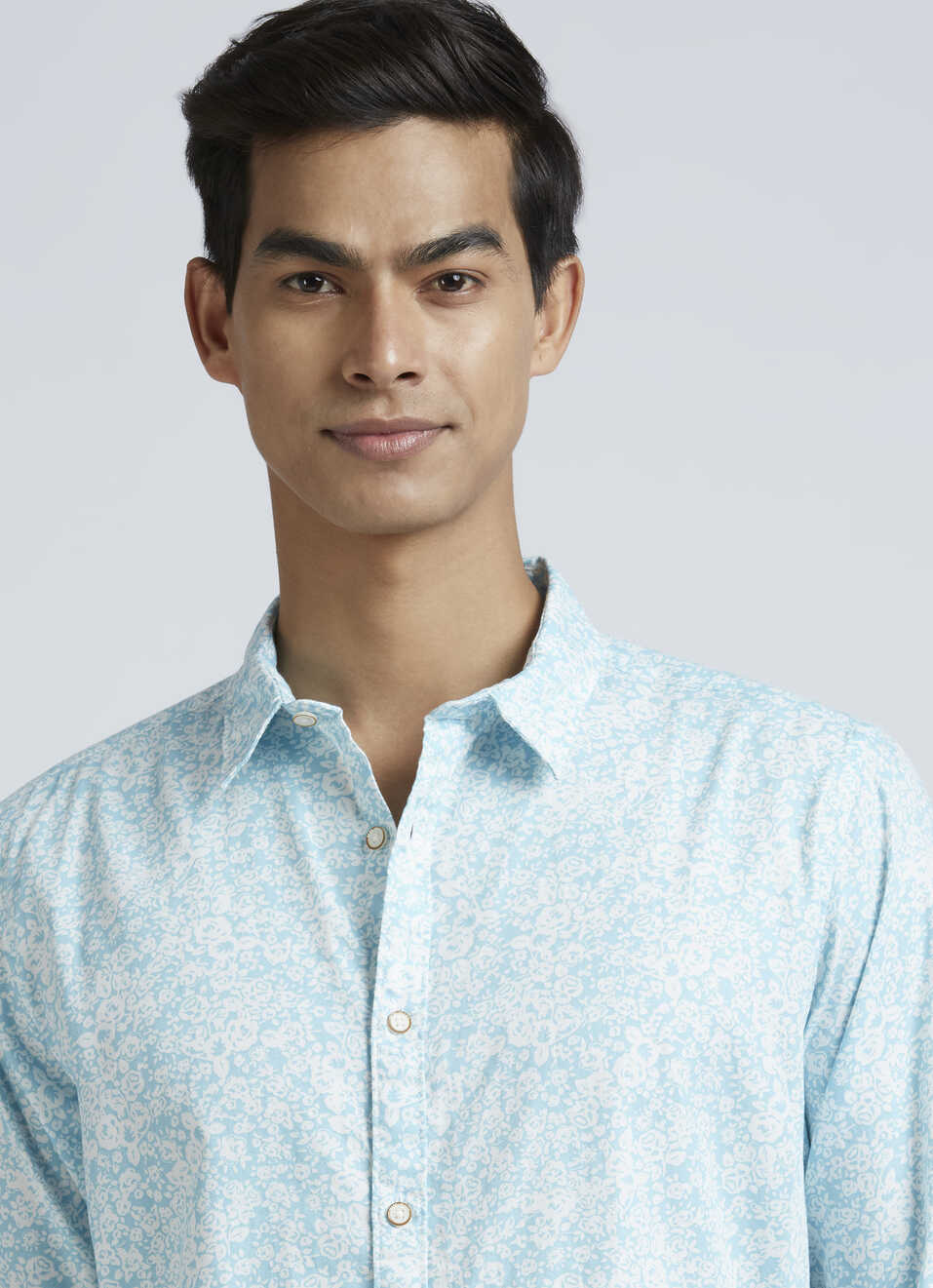 Blue Floral Print Full Sleeve Shirt, , large image number 3