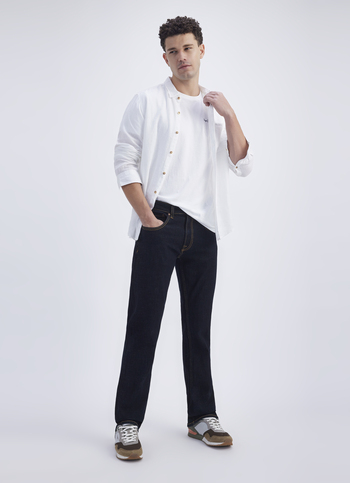 Men Blue Mid Rise Straight Jeans