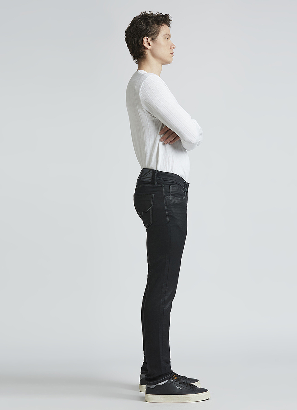 Vapour Black Mid Rise Jeans, , large image number 5
