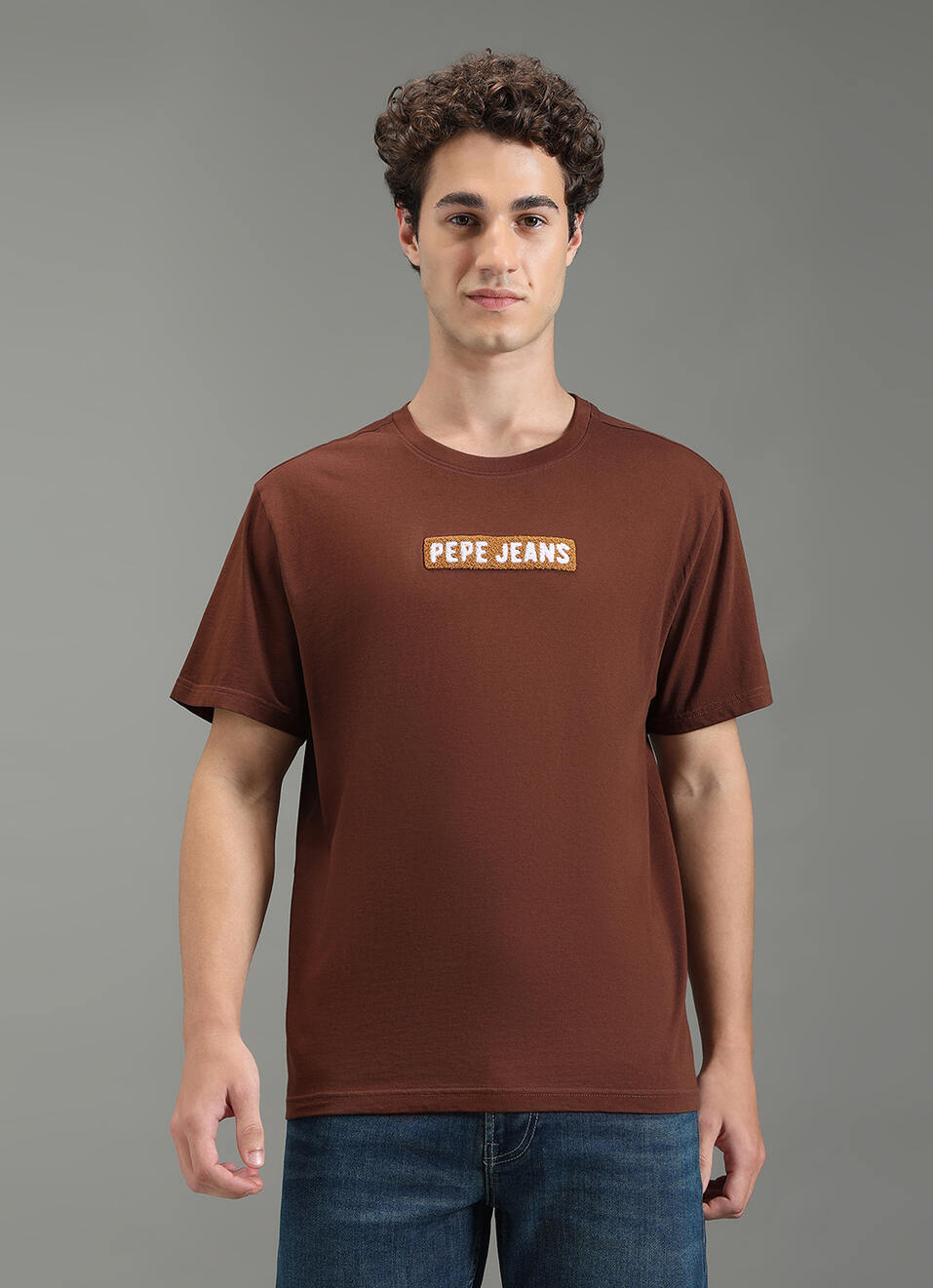 Men Brown Graphic Relaxed Fit T-shirt, , large image number 5