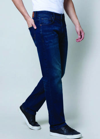 Men Blue Mid Rise Straight Jeans
