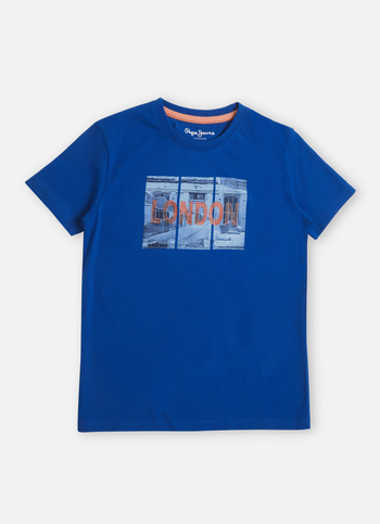 Boys Blue Graphic Print Short Sleeve T-shirt