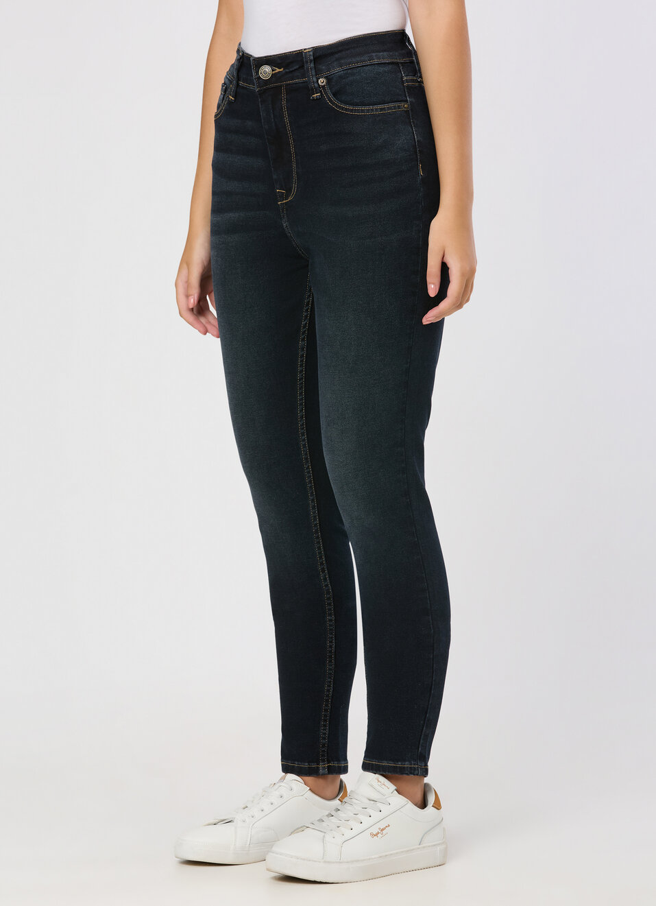 Women Dark Used Skinny Jeans, , large image number 3