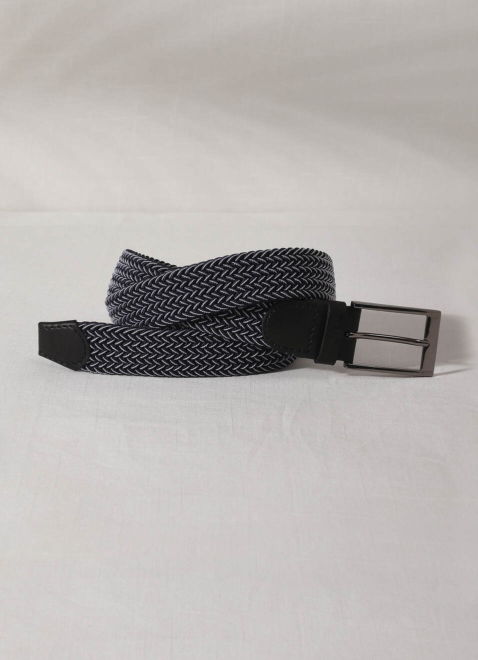 Black Elasticated Webbing Belt, , large image number 0