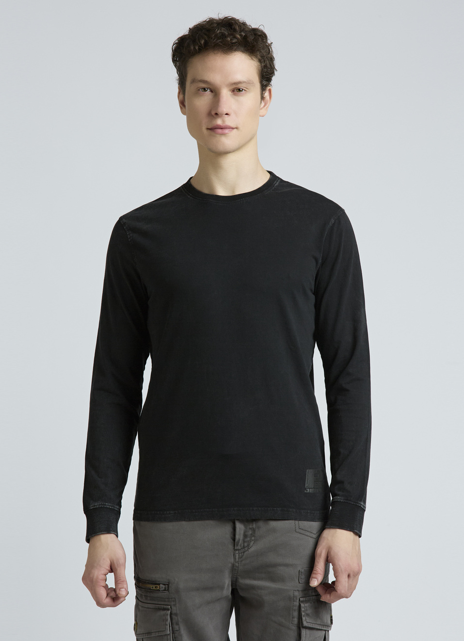 Black Solid Full Sleeves T-shirt, , large image number 1