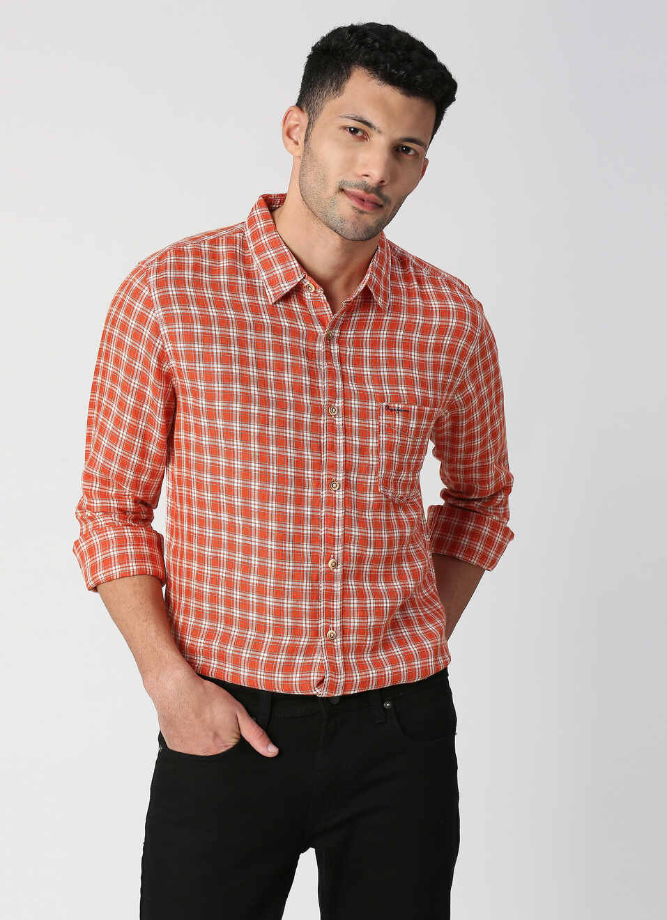 DROWN LS PURE LINEN CHECK, , large image number 0