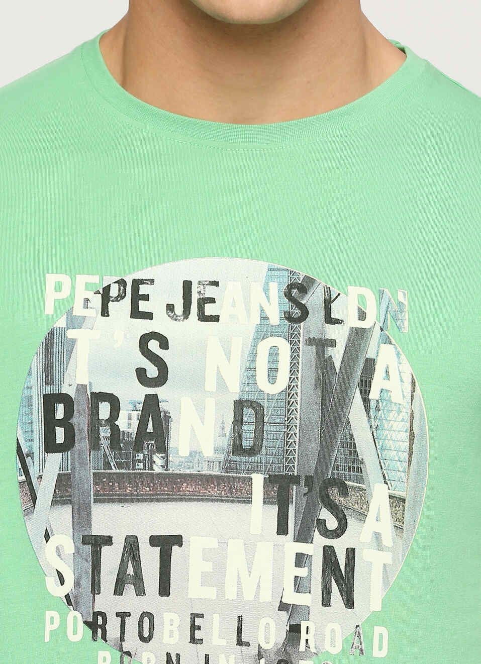 Green Printed Short Sleeve Tee, , large image number 4