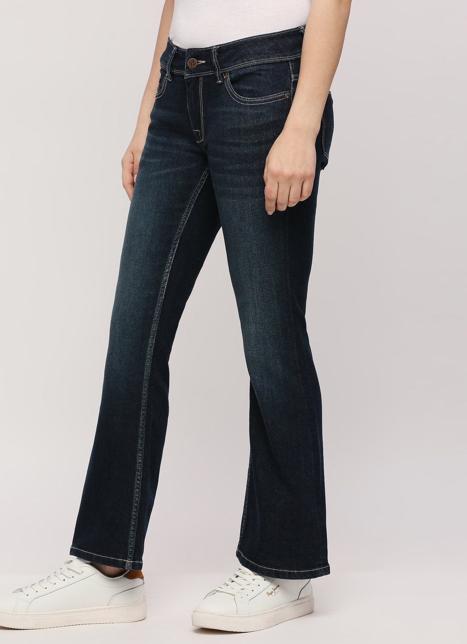 Pimlico Blue Mid Waist Flared Jeans, , large image number 3