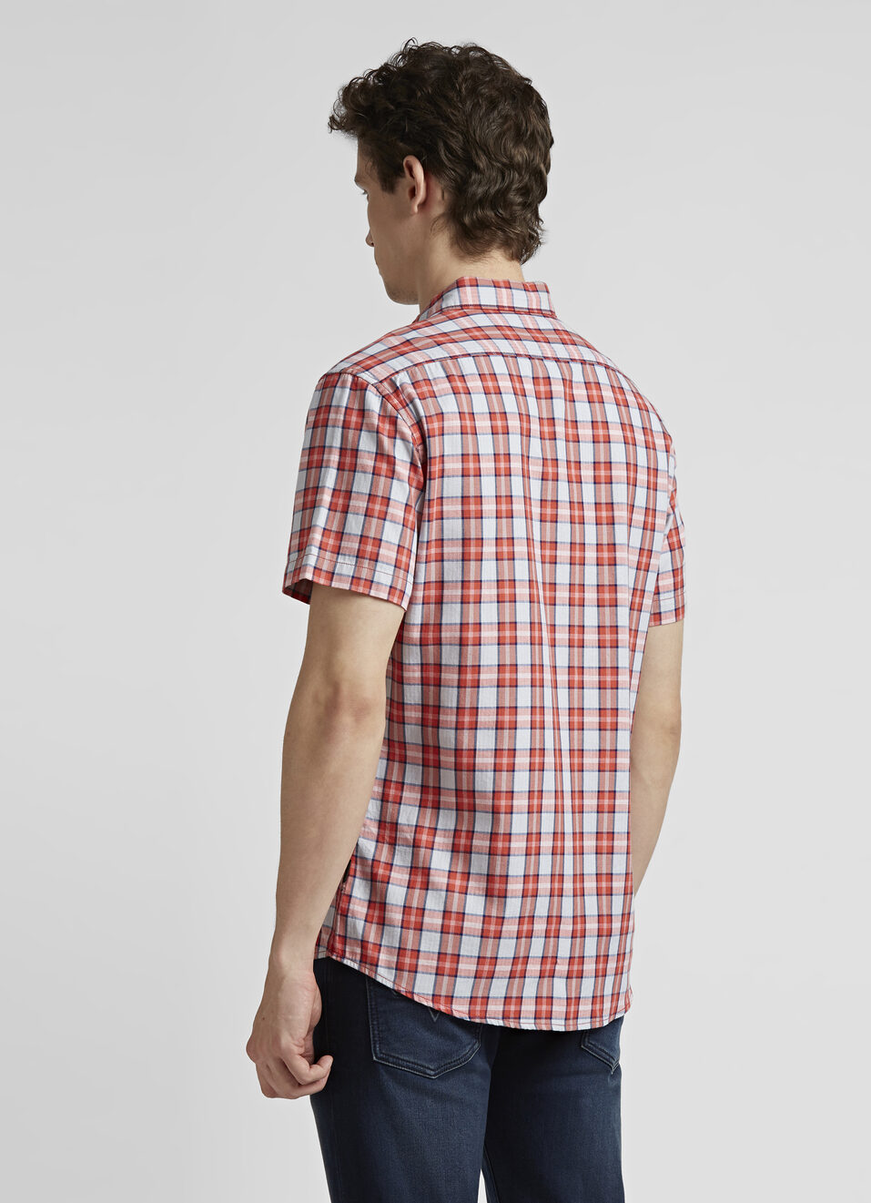 Orange Checks Short Sleeve Shirt, , large image number 2