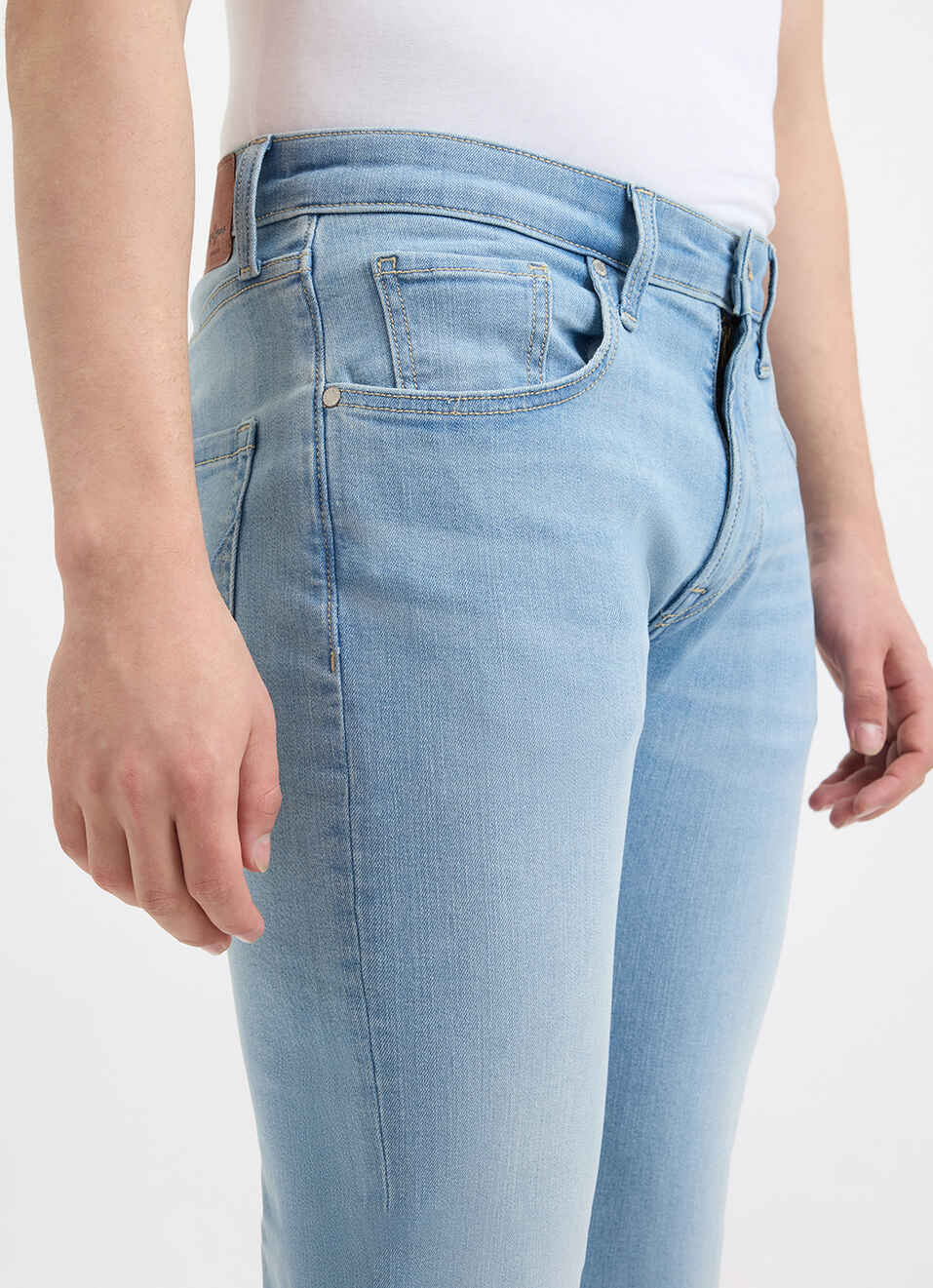 Men Blue Straight Fit Mid Rise Jeans, , large image number 4