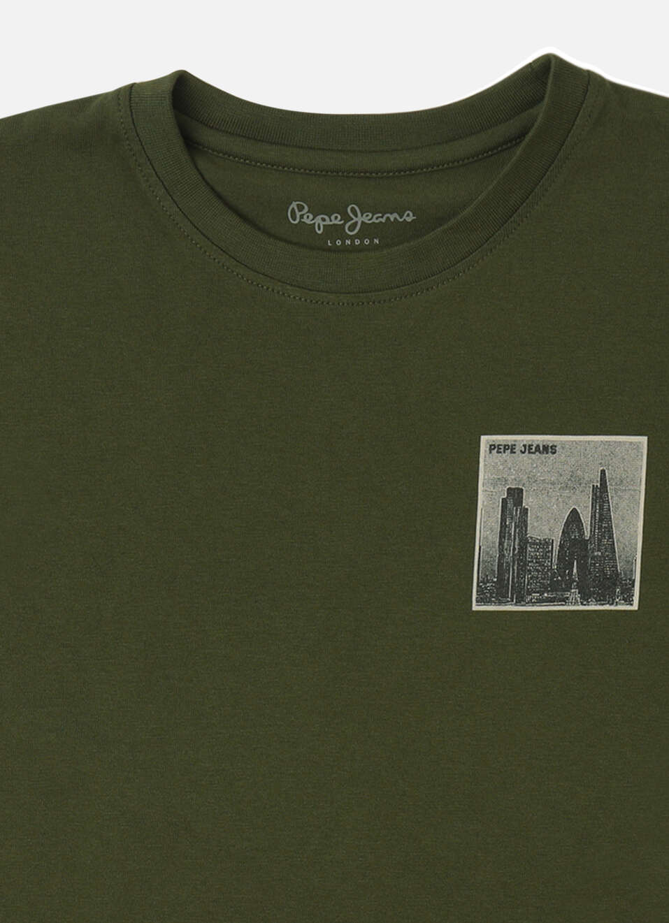 Boys Olive Back Print Short Sleeve Oversized T-shirt, , large image number 2