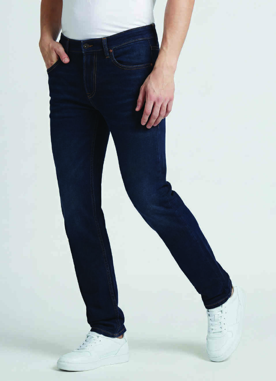 Danial Blue Low Rise Tapered Jeans, , large image number 0
