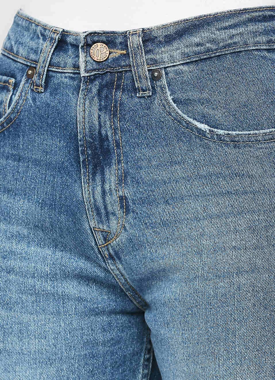 Mom Blue High Rise Relaxed Fit Jeans, , large image number 4