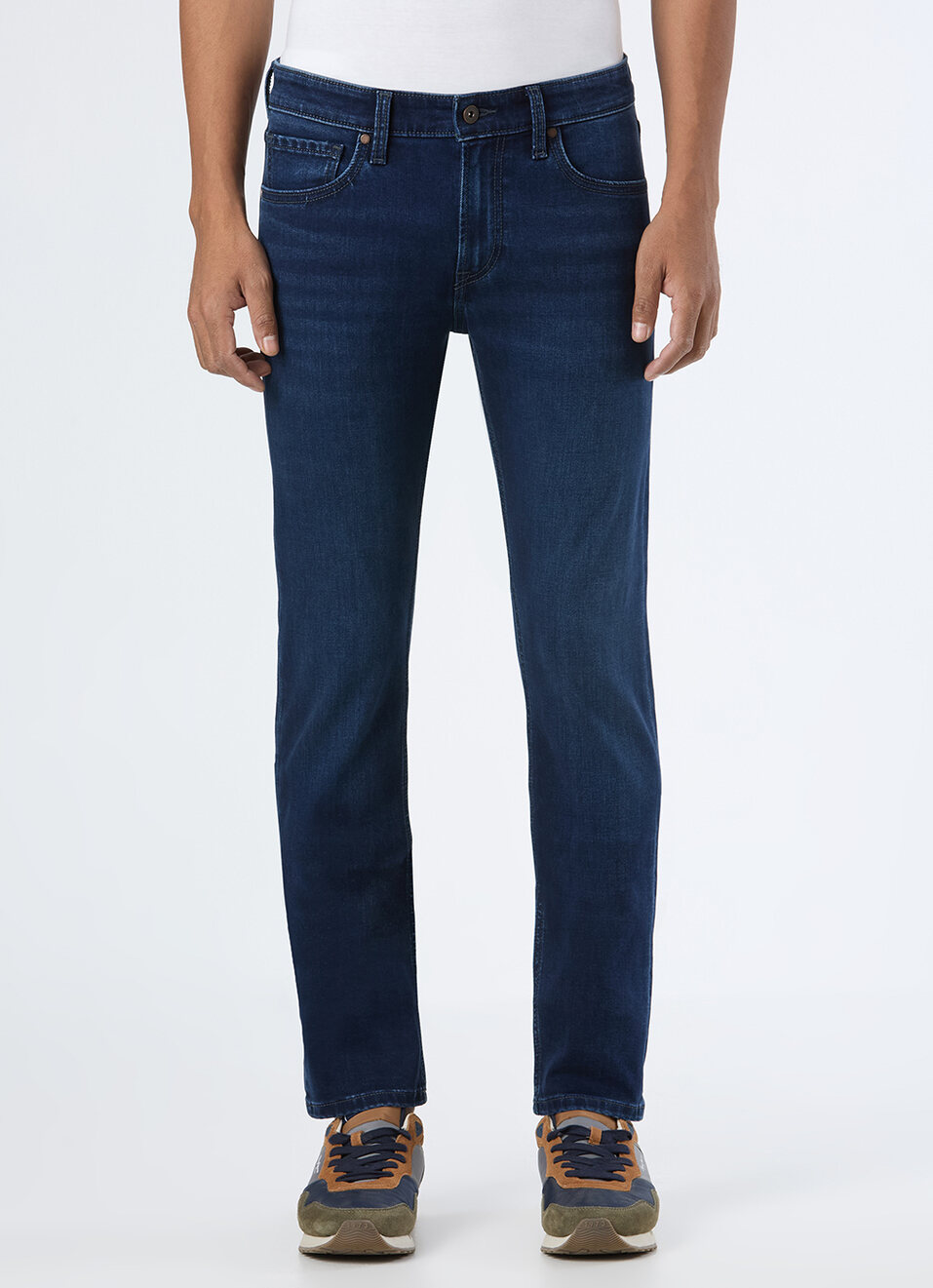 Men Blue Mid Rise Slim Fit Stretchable Jeans, , large image number 2