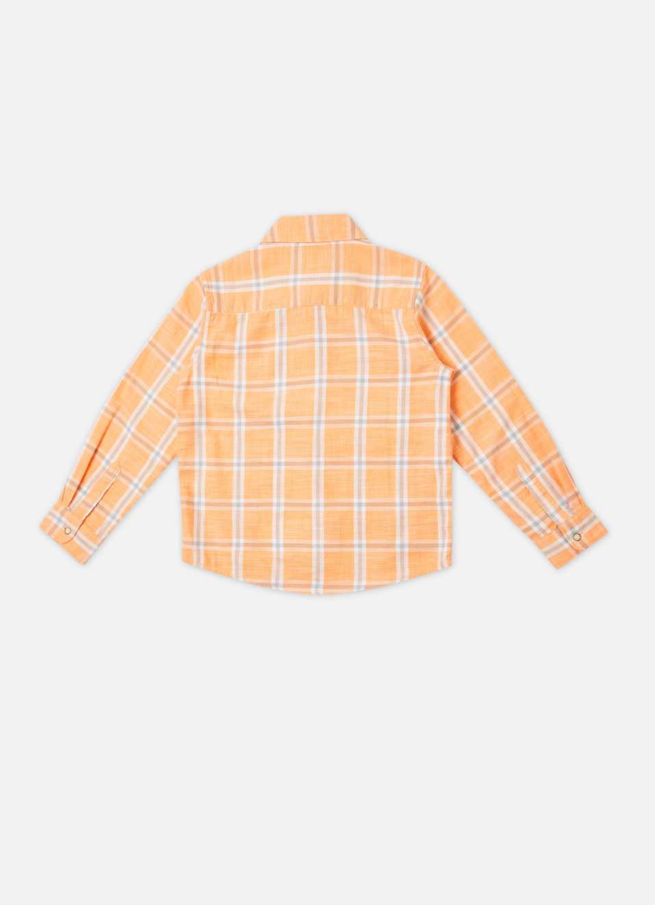 Boys Orange Check Full Sleeve Shirt, , large image number 1