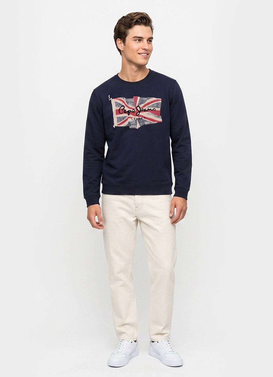 Men Blue Placement Print Full Sleeve Sweatshirt, , large image number 5