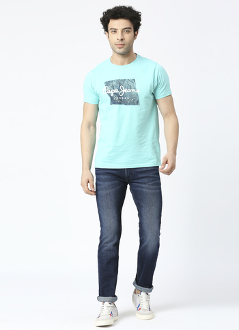 Vapour Dark Blue Mid Rise Slim Fit Jeans