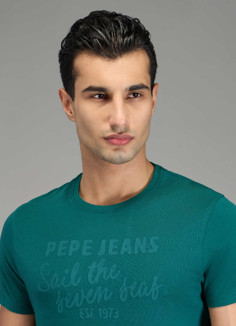 Men Green Graphic Slim Fit T-shirt, , large image number 4