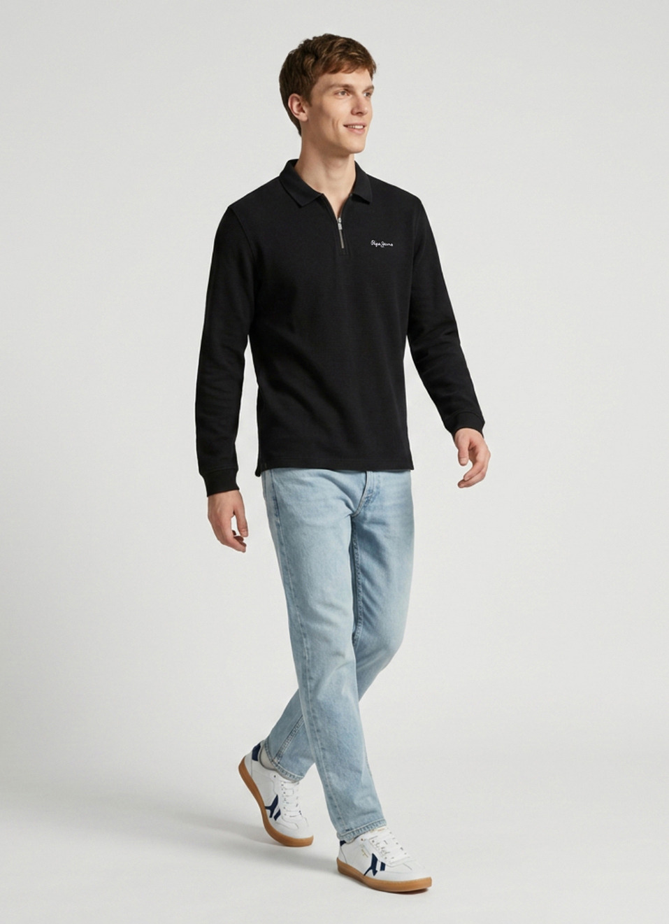 Men Black Solid Polo Collar T-shirt, , large image number 5