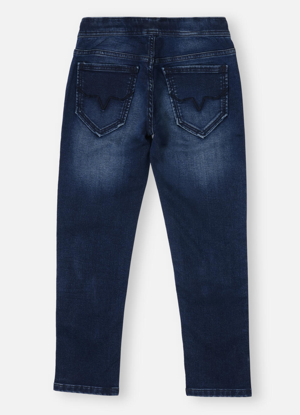 Boys Dark Blue Mid Rise Jogger Fit Elasticated Jeans, , large image number 1