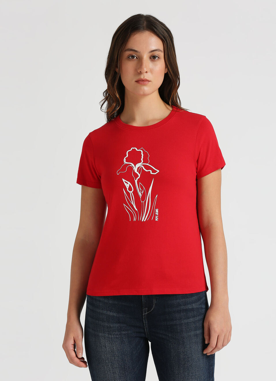 Red Graphic Print Short Sleeve T-shirt, , large image number 1