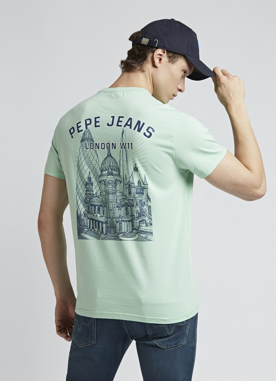 Light Green Back Print Short Sleeve T-shirt, , large image number 0