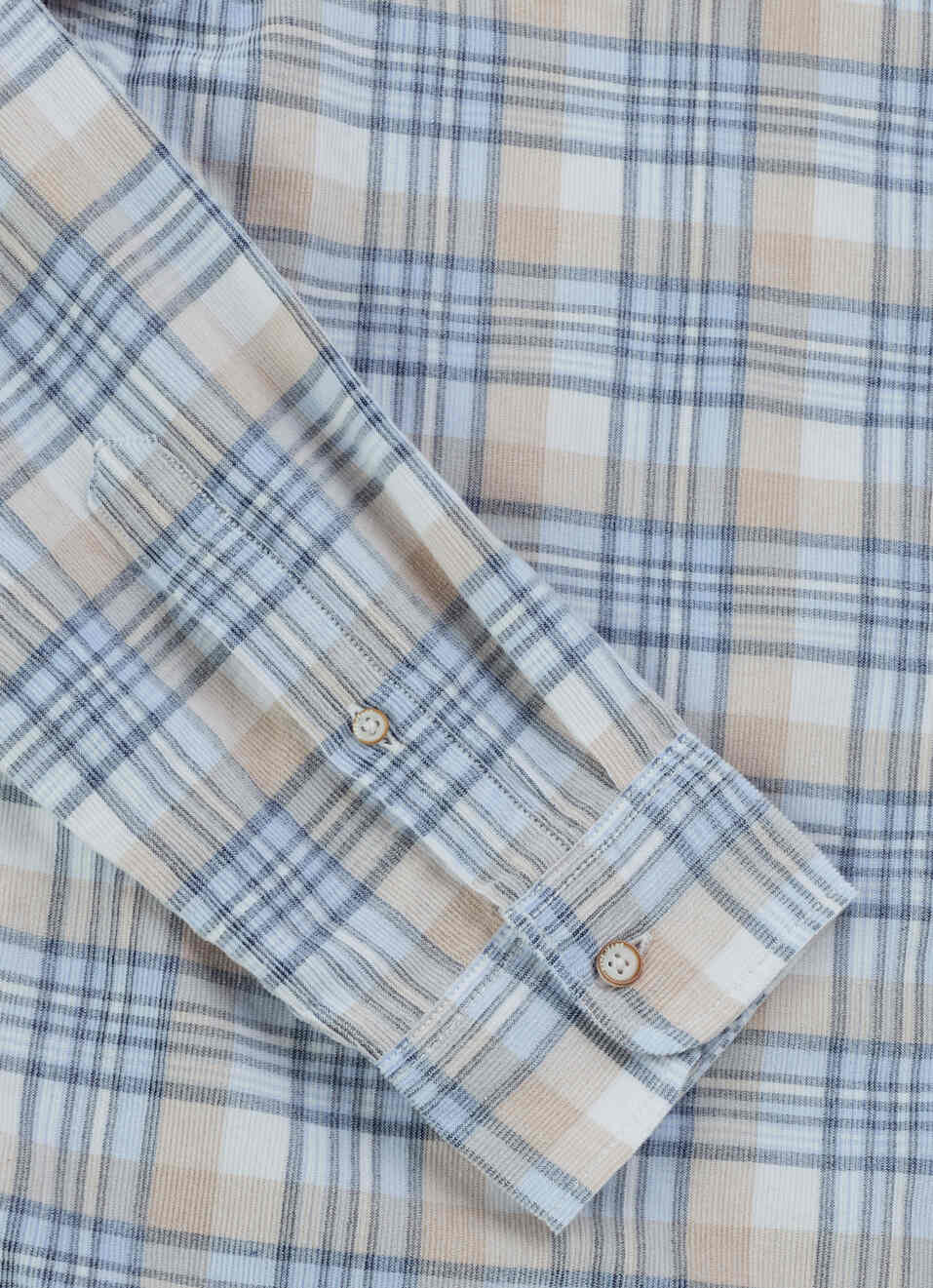 Men Blue Checked Corduroy Long Sleeve Shirt, , large image number 7