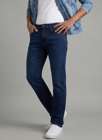 Men Blue Mid Rise Straight Gymindigo Jogger Like Jeans