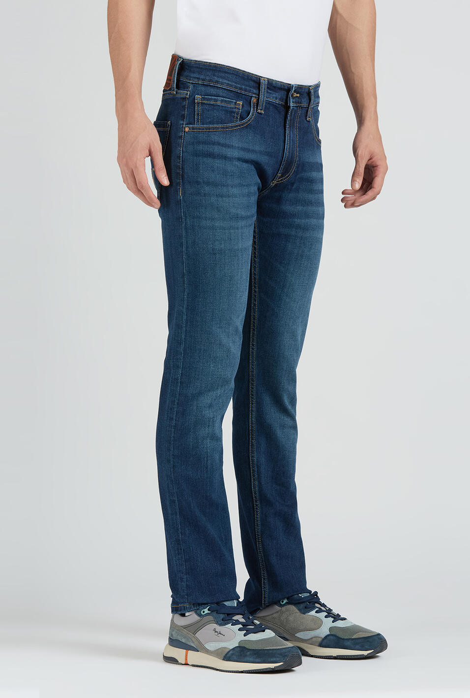 Vapour Blue Mid Rise Slim  Jeans, , large image number 5