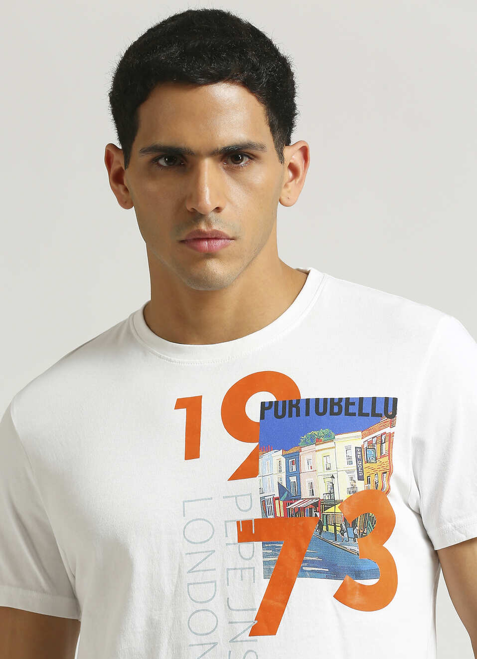 White Photographic Print Short Sleeve T-shirt, , large image number 4