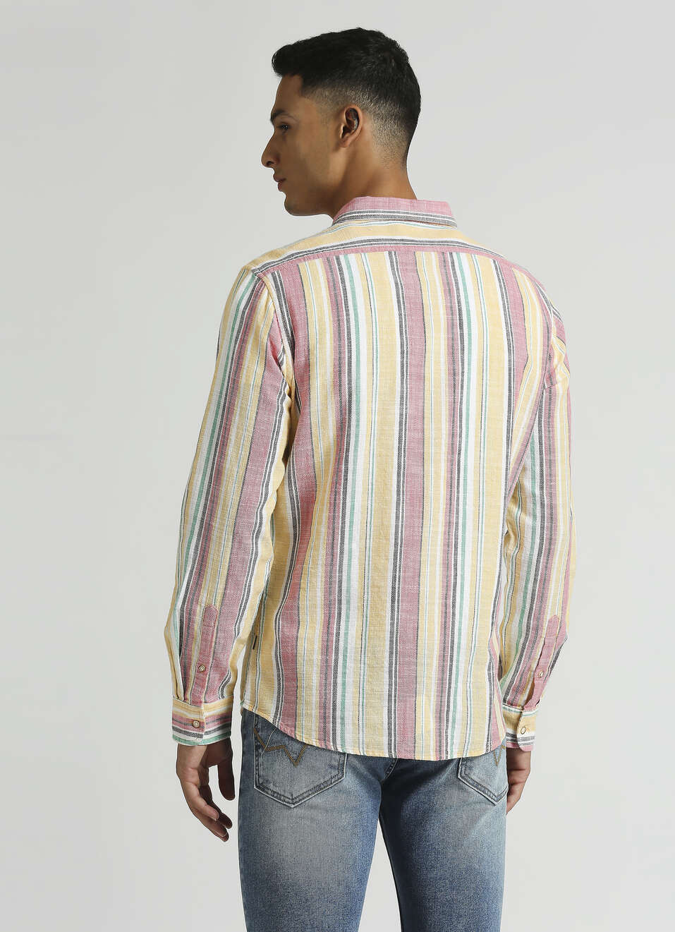 Yellow Stripes Yarn Dyed Long Sleeve Shirt, , large image number 2
