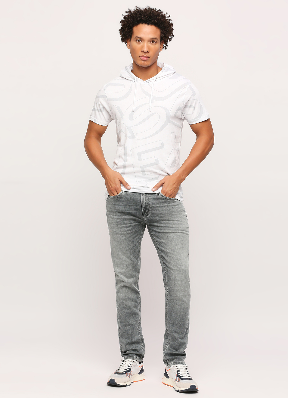 White Letter Print Short Sleeve T-shirt, , large image number 5