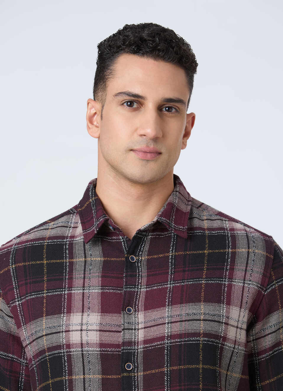 Men Red Check Full Sleeve Shirt, , large image number 4