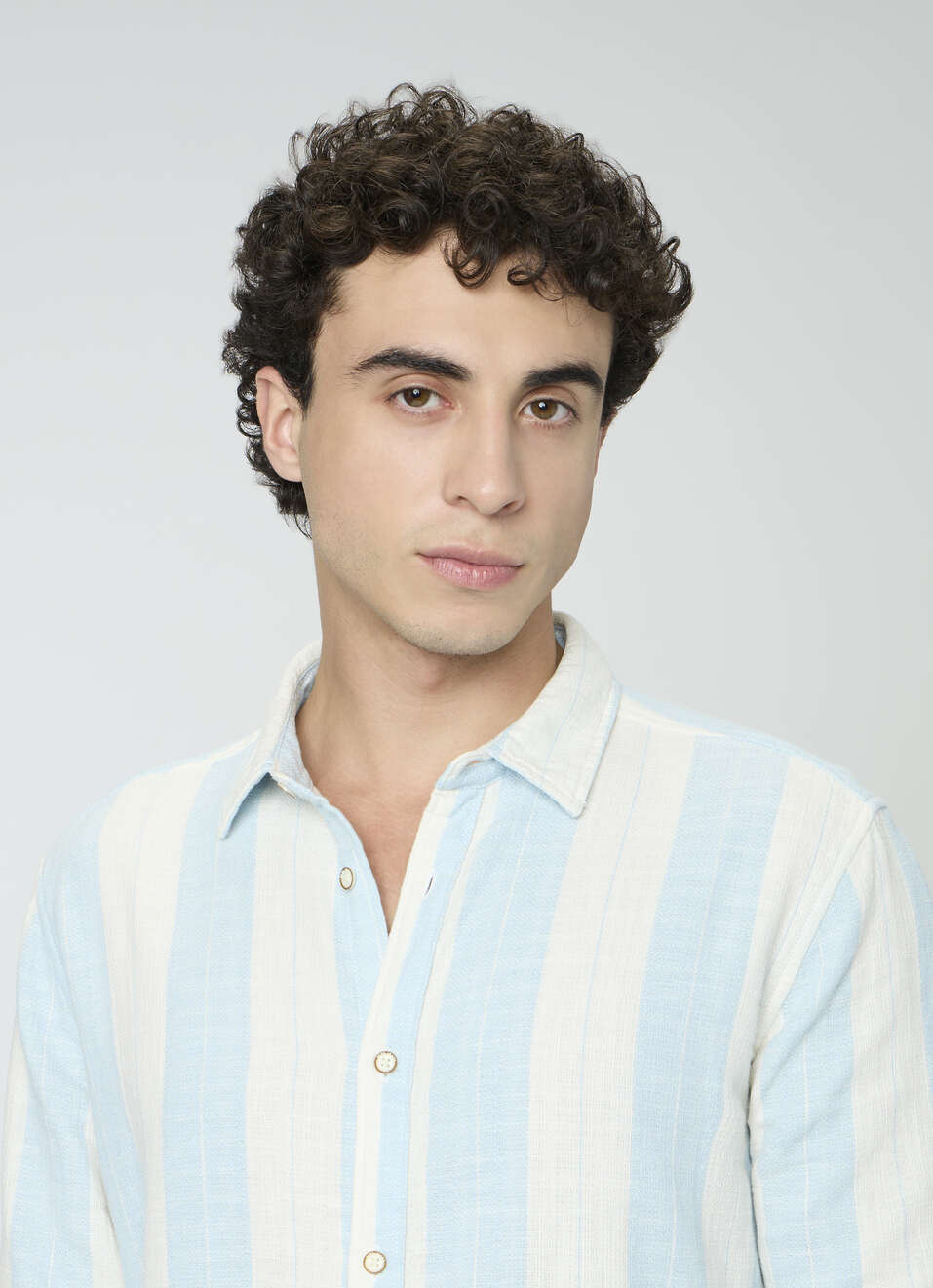 Men Blue Striped Shirt, , large image number 4