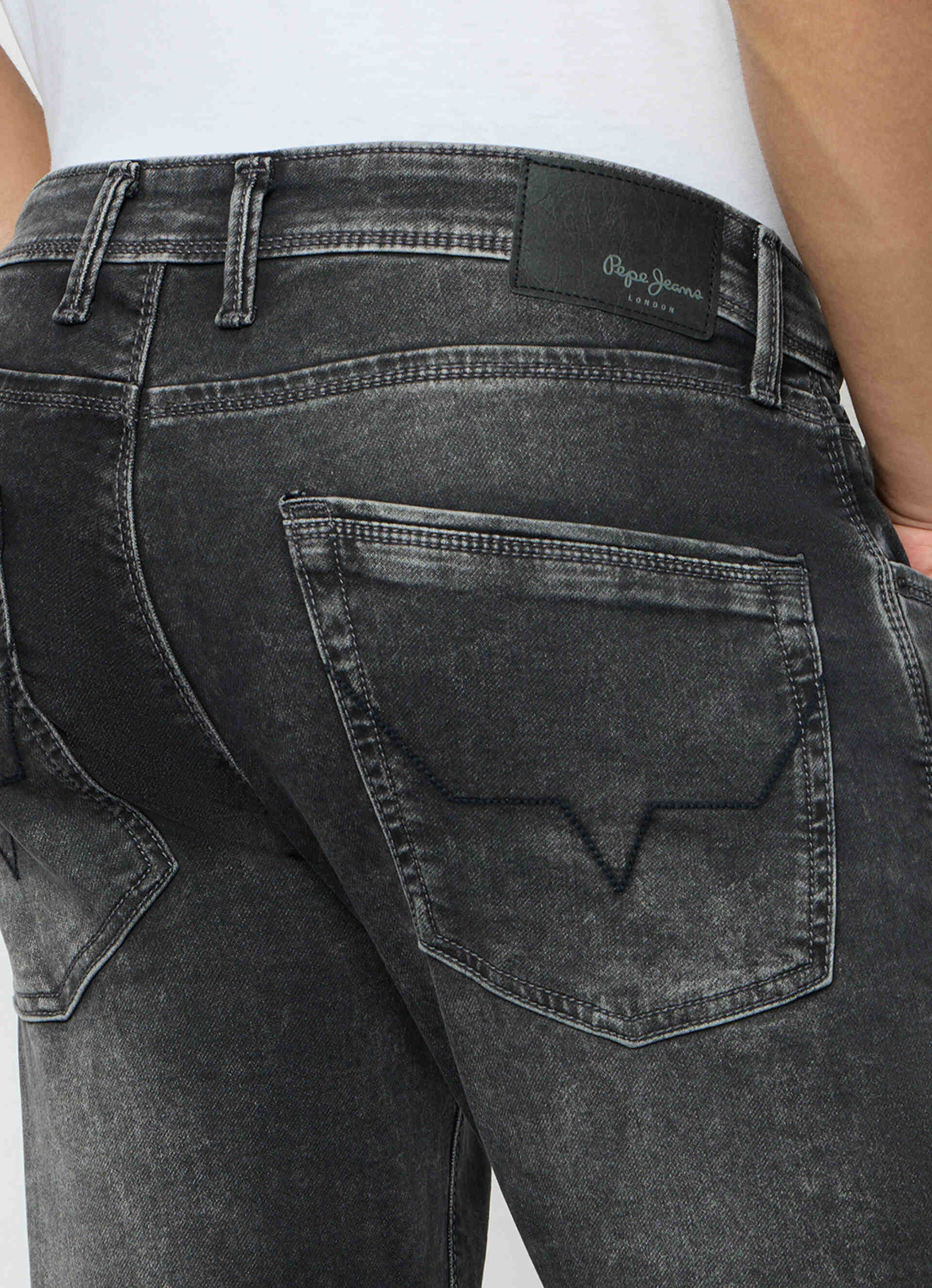 Men Black Slim Fit Stretchable Jeans, , large image number 9