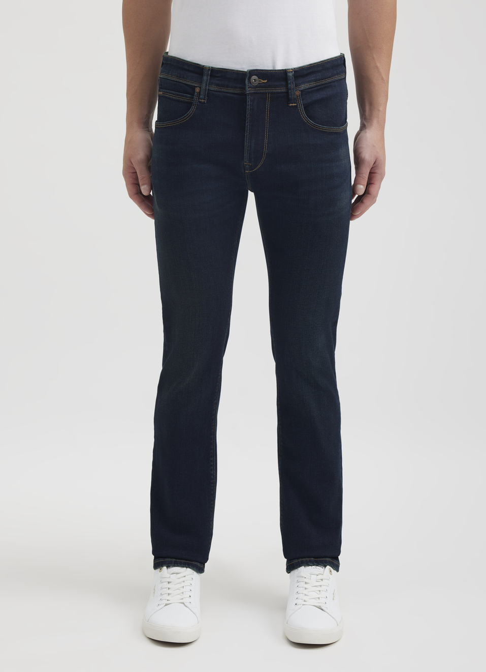 Men Blue Mid Rise Slim Powerflex Jeans, , large image number 1