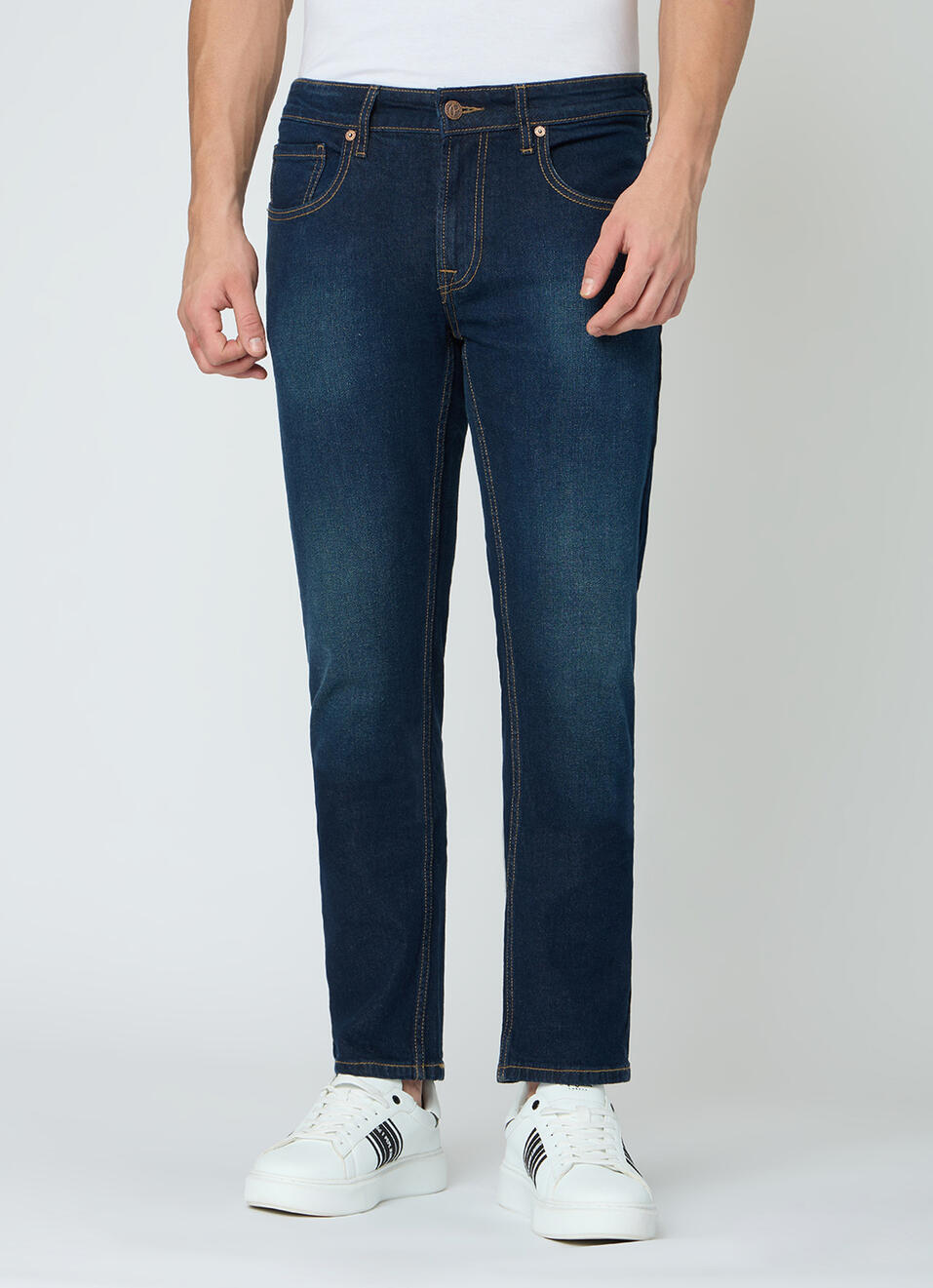 Men Blue Mid Rise Slim Fit Jeans, , large image number 2
