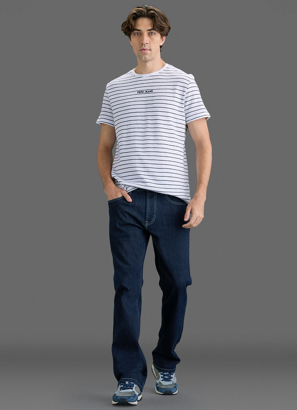 Men Blue Stretchable Bootcut Jeans, , large image number 1