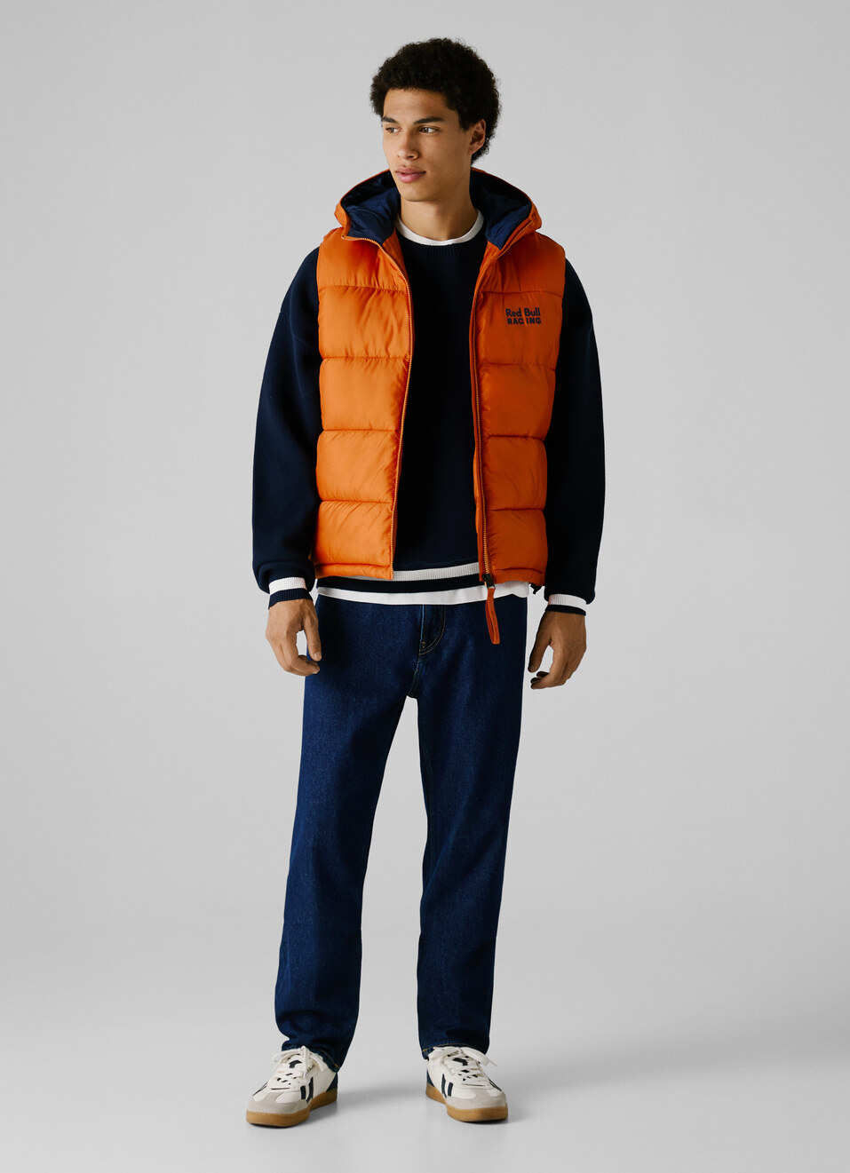 Red Bull Racing X Pepe Jeans Orange Printed Logo Hooded Gilet, , large image number 3