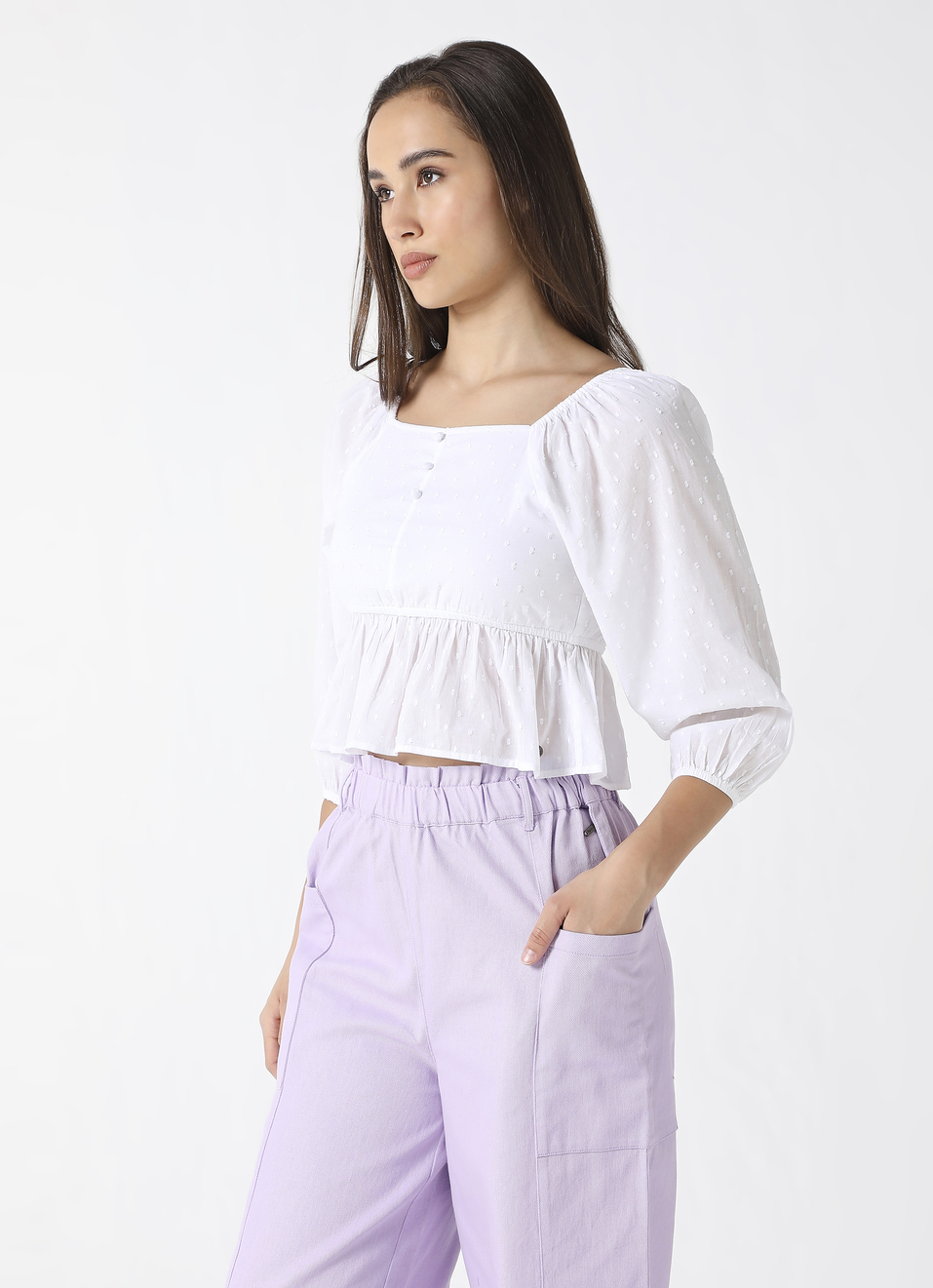 Cool Peplum Top, , large image number 3