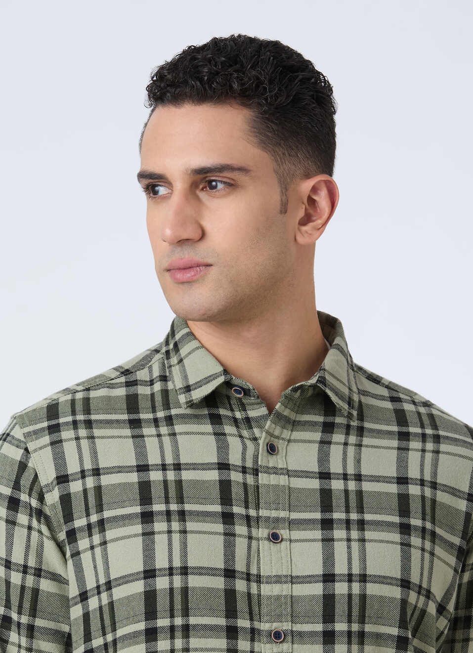 Men Green Blotch Check Full Sleeve Shirt, , large image number 4