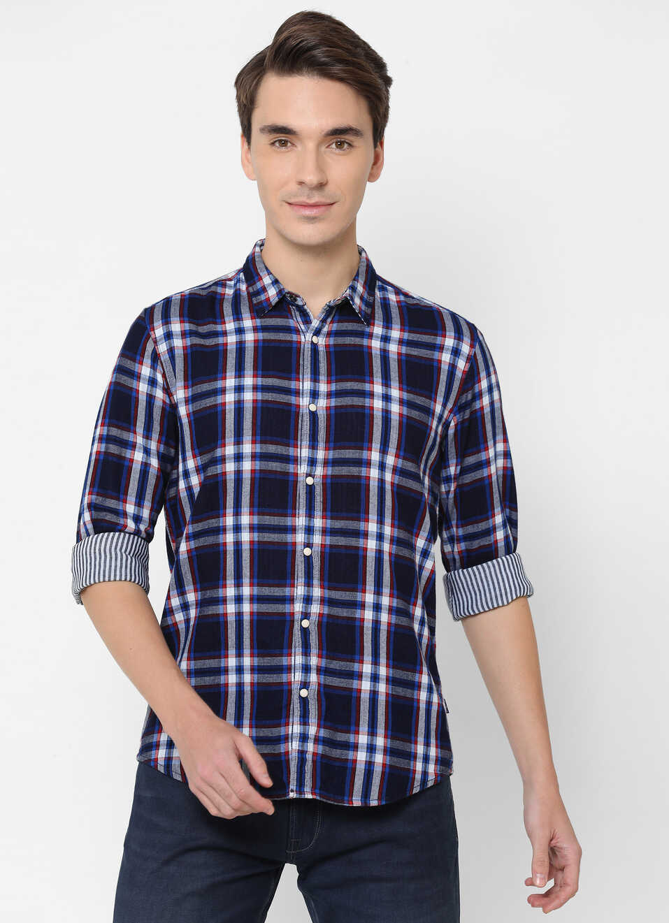 Preston Reversible Check And Stripe Shirt, , large image number 0
