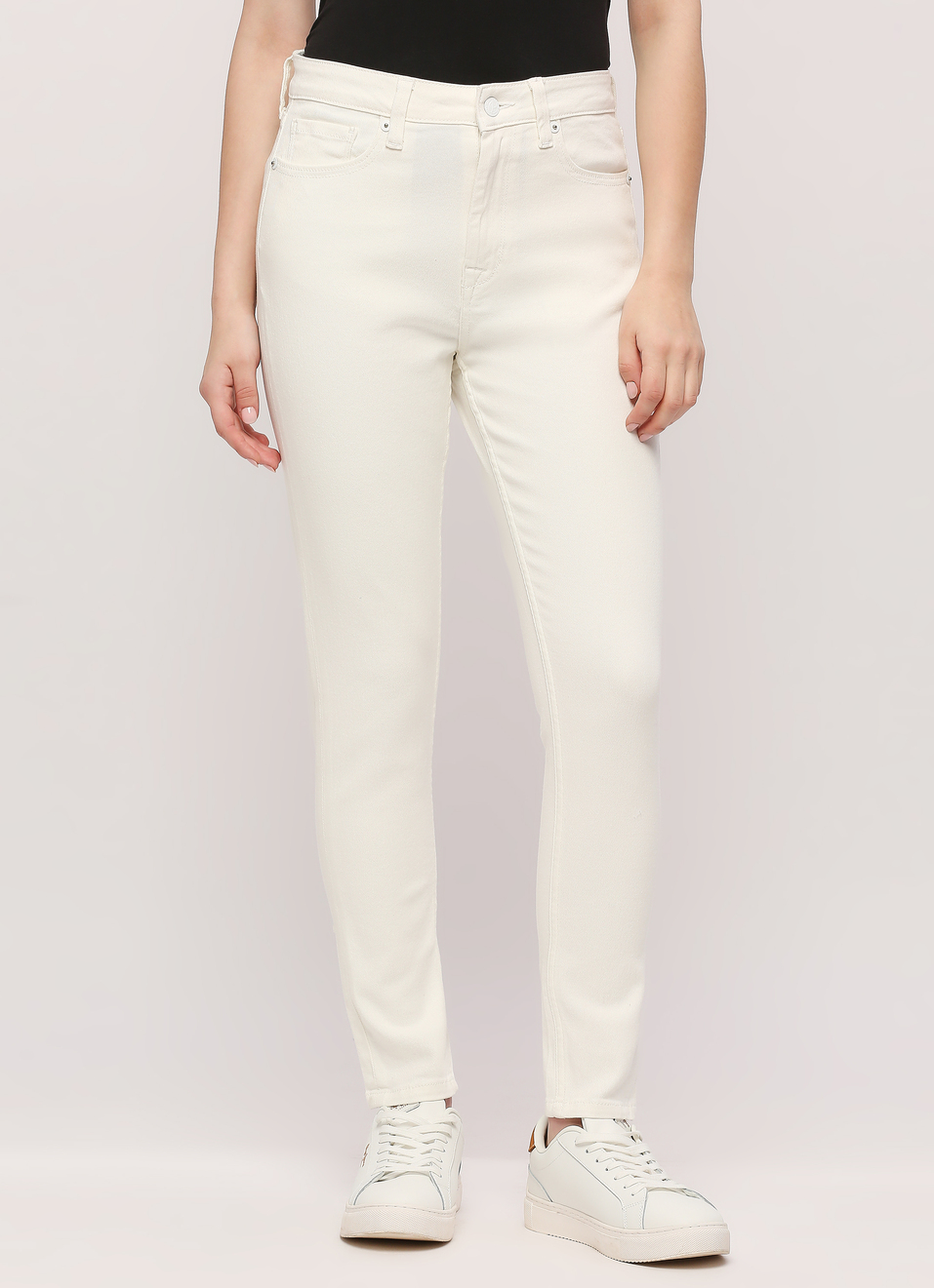 Dion White High Rise Skinny Fit Jeans, , large image number 1