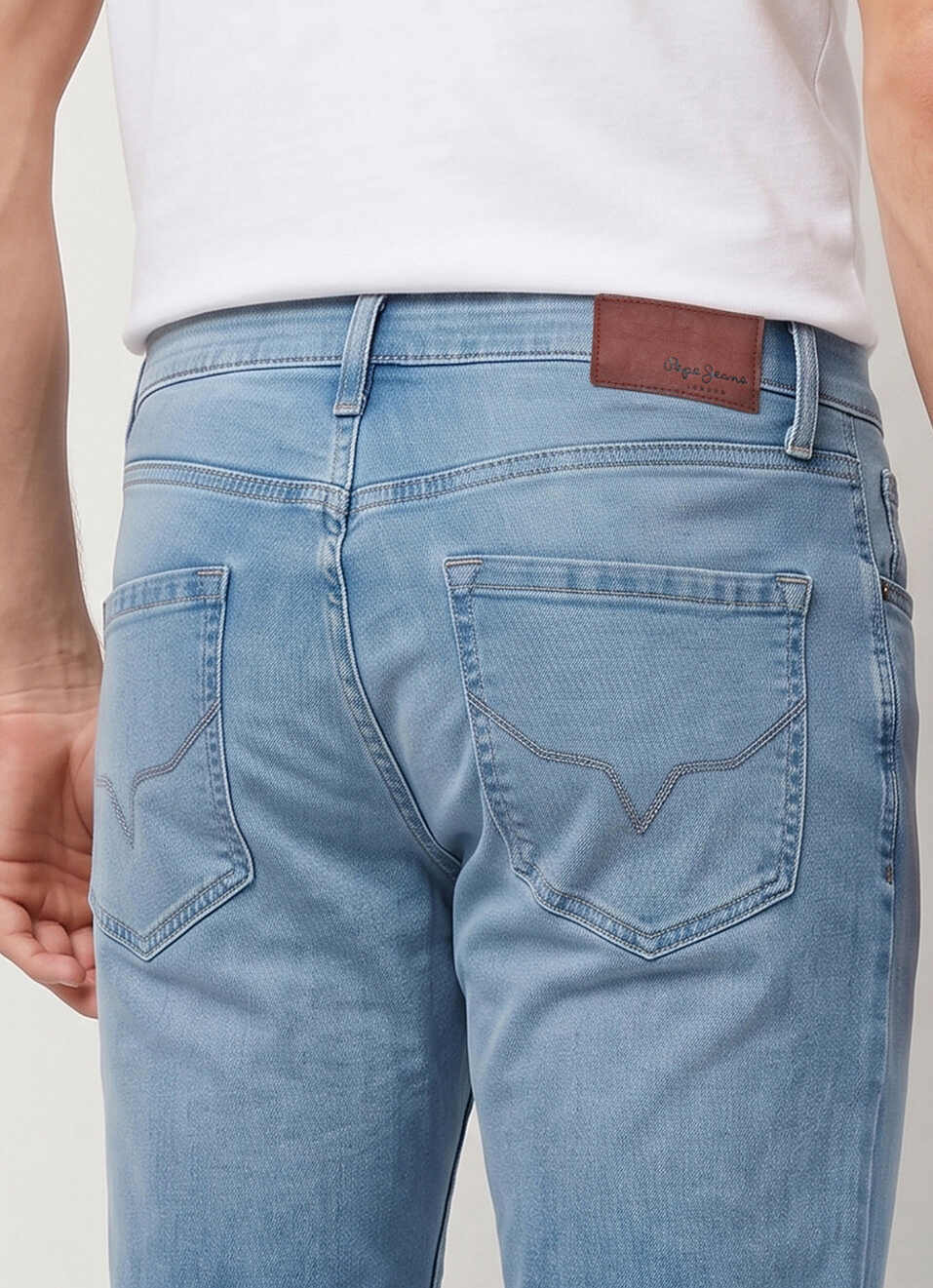 Men Blue Straight Fit Mid Rise Stretchable Jeans, , large image number 5