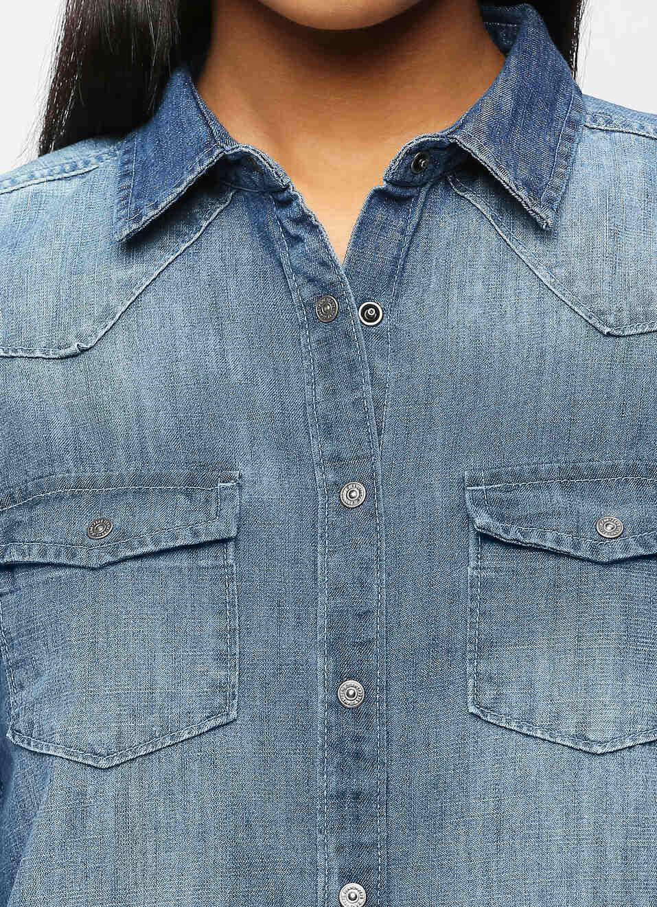 Blue Full Sleeve Denim Shirt, , large image number 4