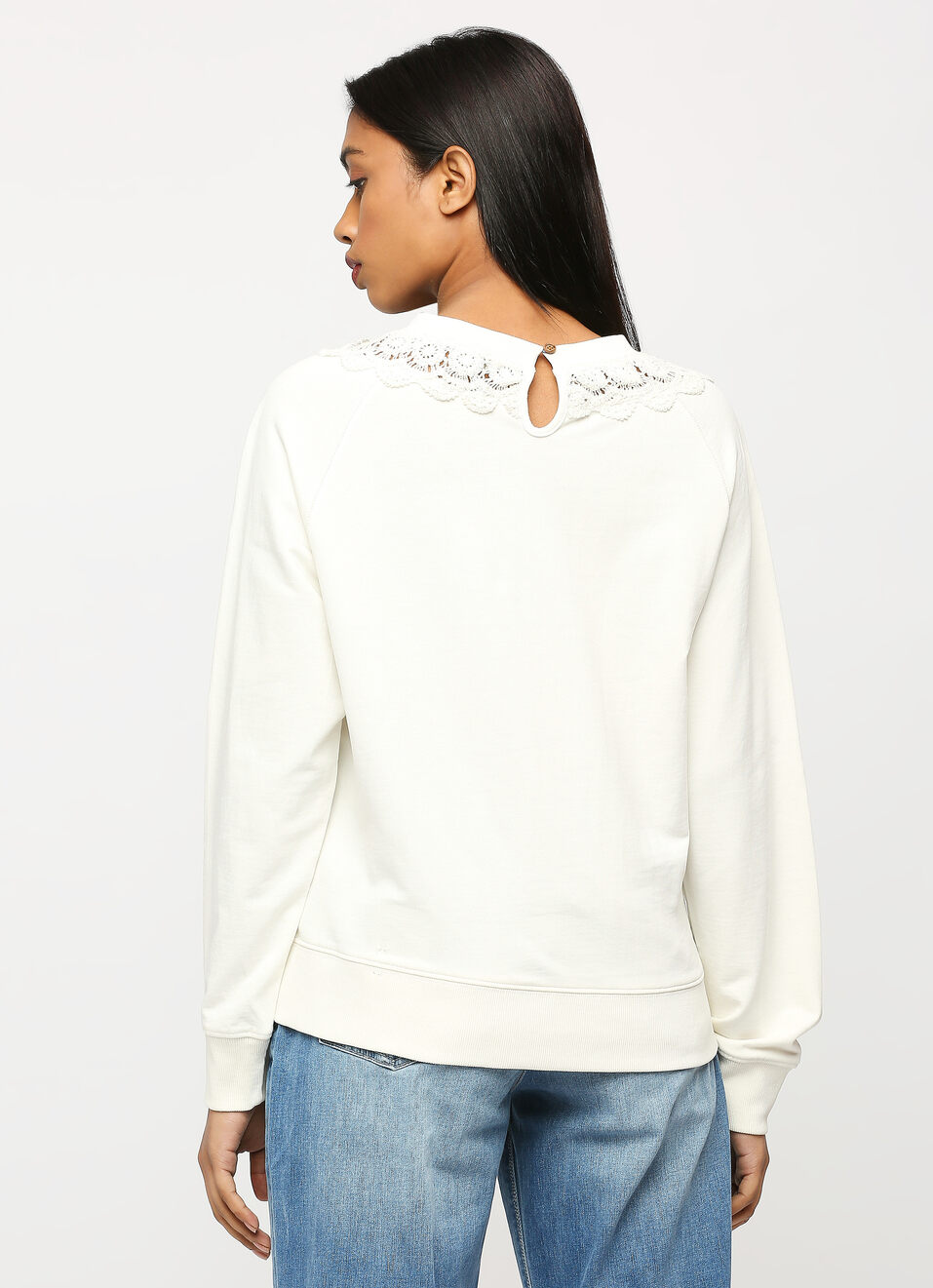 White Full Sleeve Sweatshirt, , large image number 2
