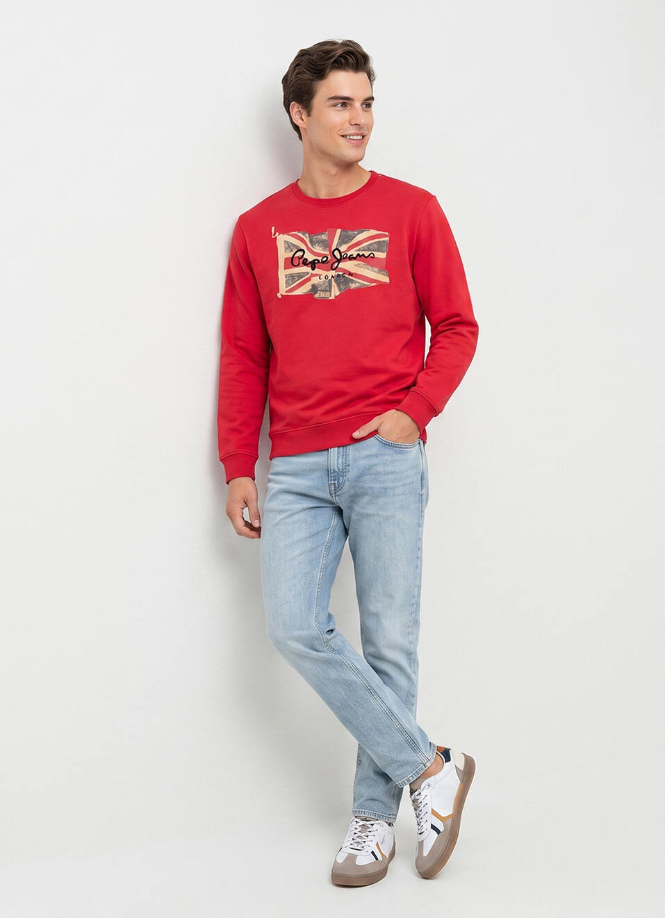 Men Red Placement Print Full Sleeve Sweatshirt, , large image number 5