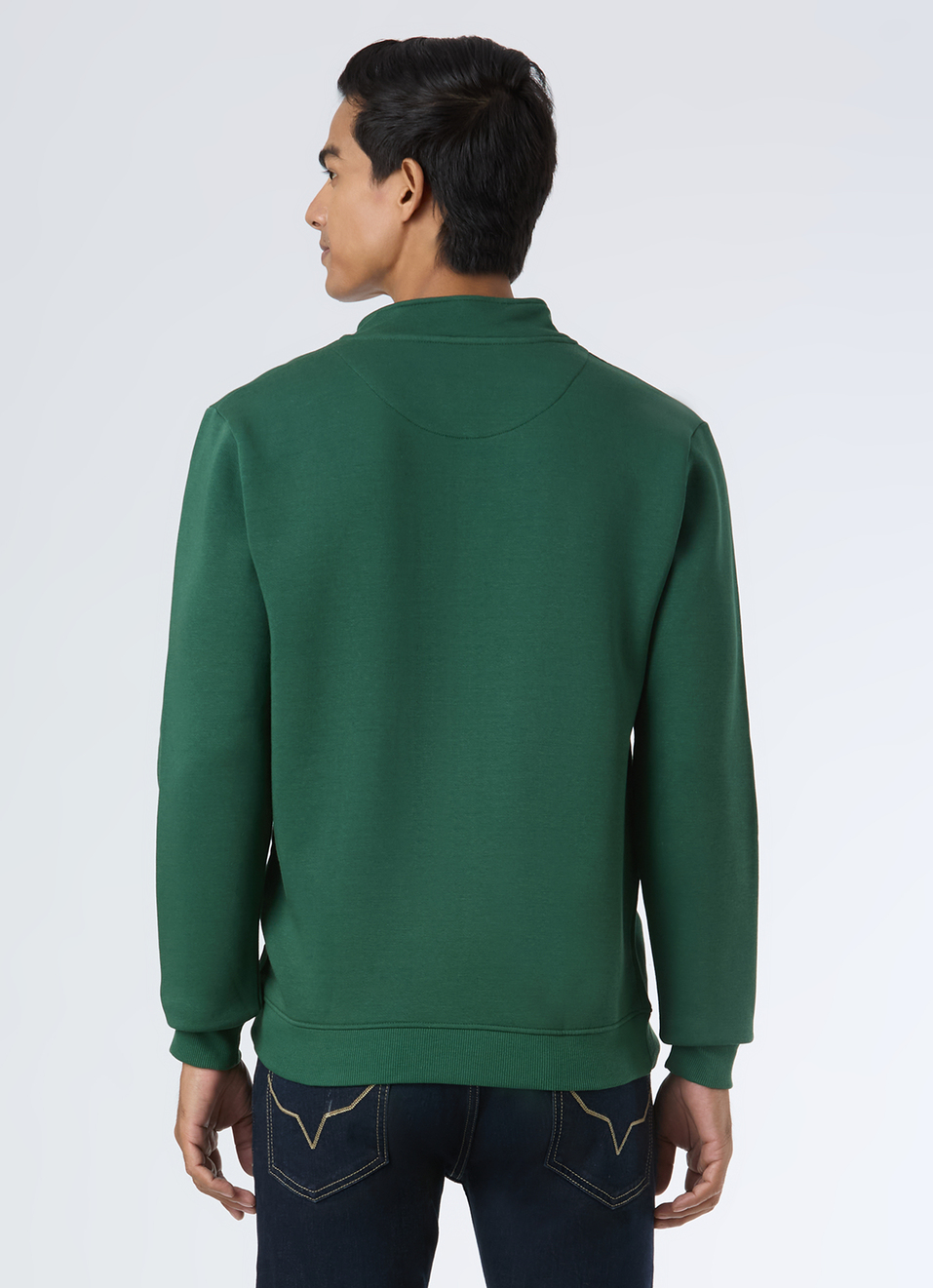 Men Ivy Green Typographic Full Zip Sweatshirt, , large image number 2