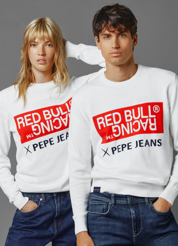Red Bull Racing X Pepe Jeans Unisex Intarsia Logo Knit Crew Neck